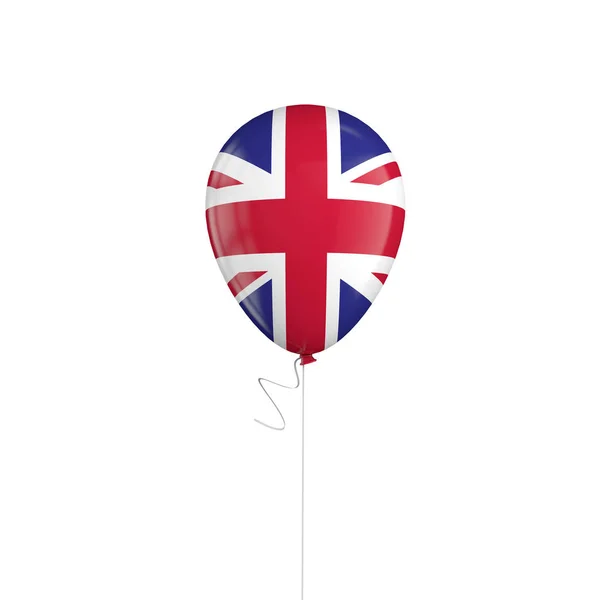 Ballon drapeau britannique sur une ficelle. Rendu 3D — Photo