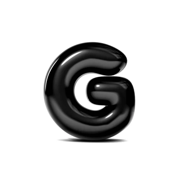 Glanzende letter G Bubble lettertype geïsoleerd op witte achtergrond. 3D ren — Stockfoto