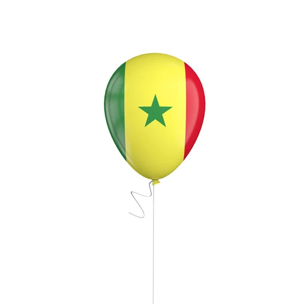 Senegalesische Flagge Ballon an einer Schnur. 3D-Darstellung — Stockfoto