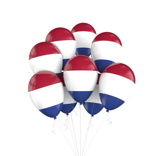 Luxemburgse vlag bos van ballonnen op tekenreeks. 3D-rendering — Stockfoto