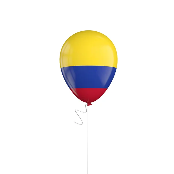 Шарик с флагом Колумбии на веревке. 3D рендеринг — стоковое фото