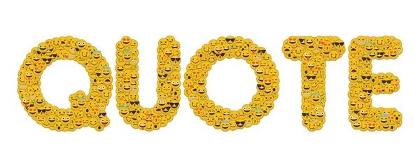 La palabra cita escrita en las redes sociales emoji smiley characters — Foto de Stock