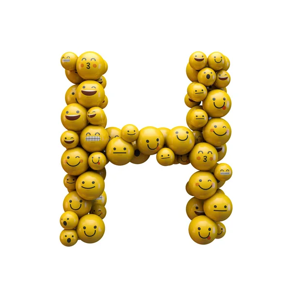 Letra H carácter emoji fuente. Renderizado 3D — Foto de Stock