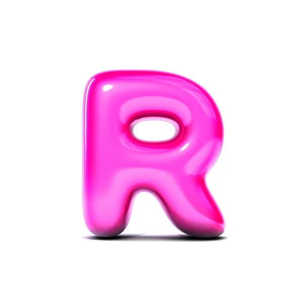 glossy letter R bubble font isolated on white background. 3D Ren