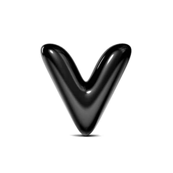 Γυαλιστερό γράμμα V γραμματοσειρά φούσκα απομονωθεί σε λευκό φόντο. 3D Ren — Φωτογραφία Αρχείου