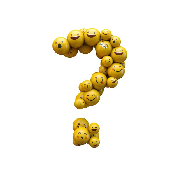 Soru işareti emoji karakter yazı tipi. 3B Işleme — Stok fotoğraf