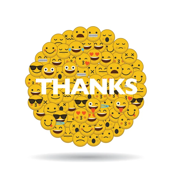 emoji emoticon character faces in a circle with message