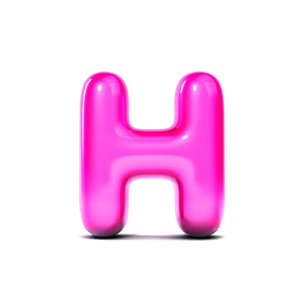 Błyszcząca litera H czcionka bąbelkowa na białym tle. 3D Ren — Zdjęcie stockowe