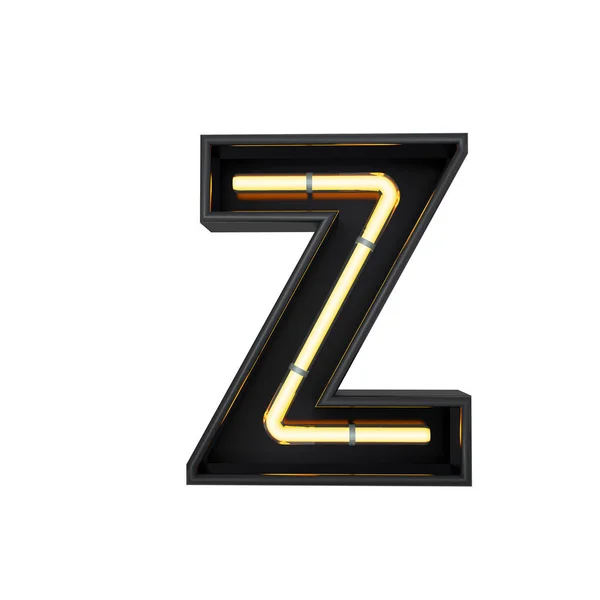 Neon style light letter Z. Glowing neon Capital letter. 3D rende — Stock Photo, Image