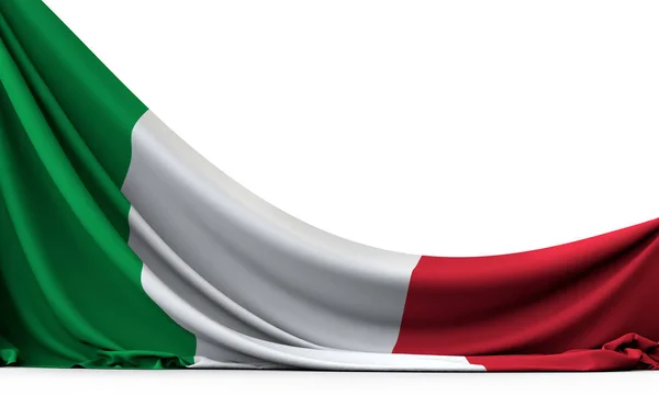 이탈리아 국기 매달려 직물 배너입니다. 3D 렌더링 — 스톡 사진