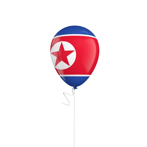 Nordkoreas Fahnenballon an einer Schnur. 3D-Darstellung — Stockfoto