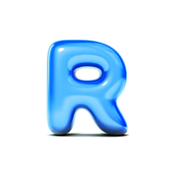 光字体字母 R 气泡字体隔离在白色背景上。3d 任 — 图库照片