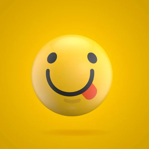 Emoji ifade karakter yüz 3D Rendering — Stok fotoğraf