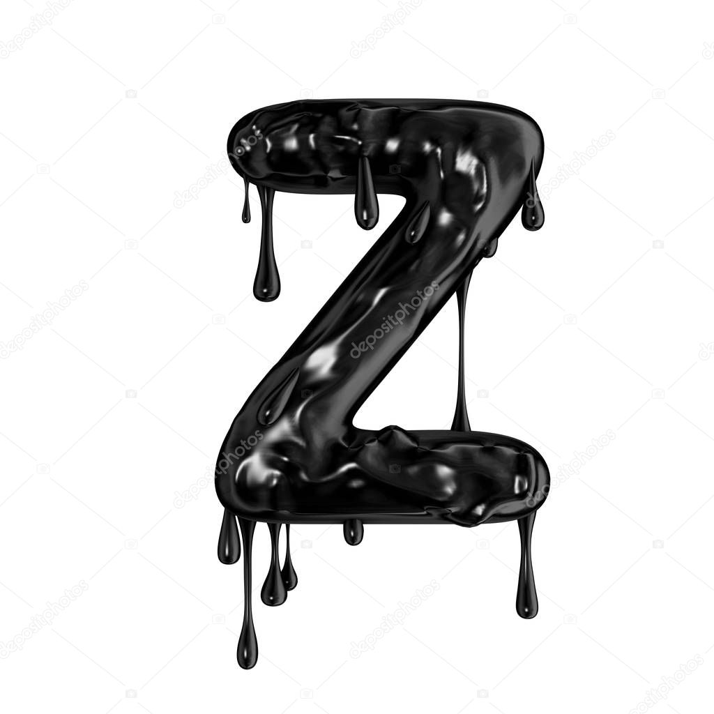 Black dripping slime halloween capital letter Z