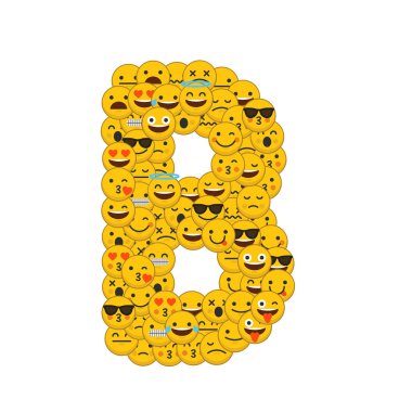 Emoji gülen karakterler büyük harf B