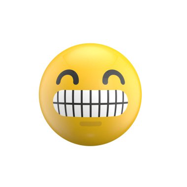 Emoji ifade karakter yüz 3D Rendering