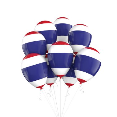 String üzerinde balonlar Tayland bayrağı demet. 3B Işleme