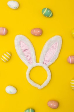 Tavşan kulakları ve Paskalya yumurta Paskalya tatili arka plan