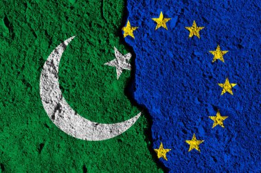 Avrupa Birliği ve Pakistan bayrakları arasında çatlak. siyasi mahveden
