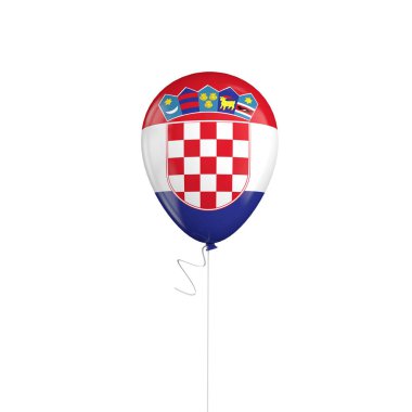 Hırvatistan bayrak bir dize üzerinde balon. 3B Işleme