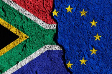 Avrupa Birliği ve Güney Afrika bayrakları arasında çatlak. ramazan r