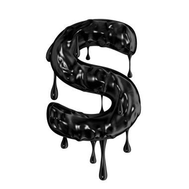 Siyah damlama Slime Halloween büyük harf S