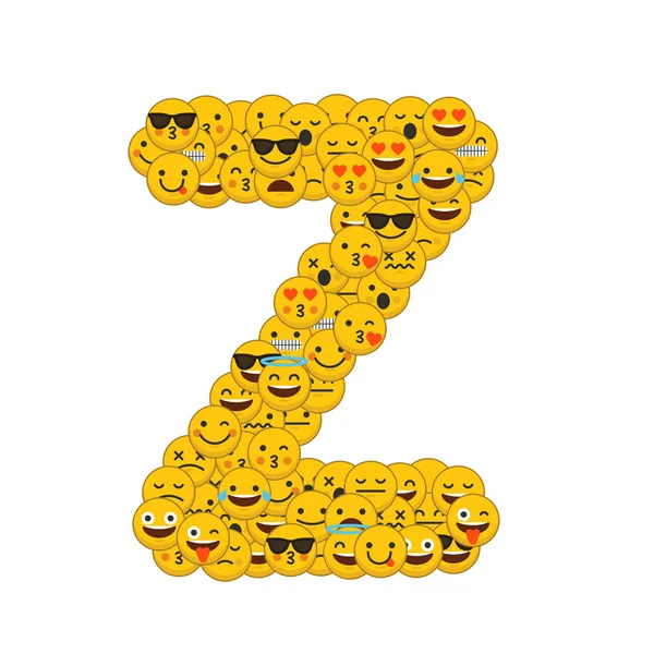 Улыбающиеся символы Эмодзи заглавная буква Z — стоковое фото