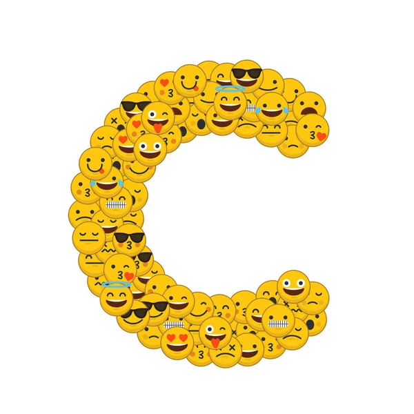 Caracteres sorridentes Emoji letra maiúscula C — Fotografia de Stock