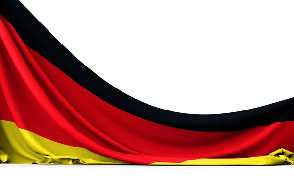 Deutschland Nationalflagge hängt Stoffbanner. 3D-Darstellung — Stockfoto