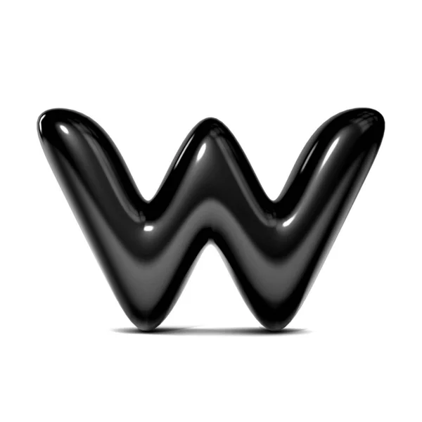 Γυαλιστερό γράμμα W γραμματοσειρά φούσκα απομονώνεται σε λευκό φόντο. 3D Ren — Φωτογραφία Αρχείου
