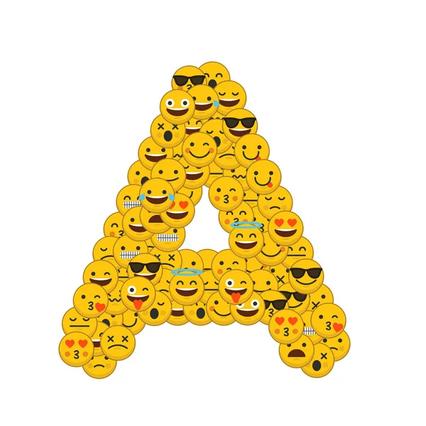 Emoji smiley karakters hoofdletter A — Stockfoto