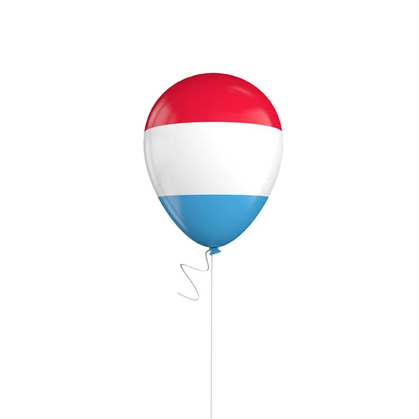 Balon bendera Luksemburg pada string. Perenderan 3D — Stok Foto