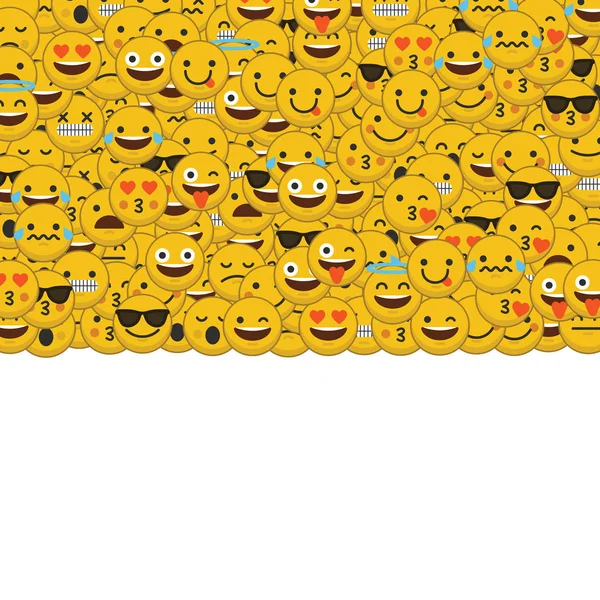 Set von Emoji-Emoticon-Zeichen Gesichter Hintergrund — Stockfoto