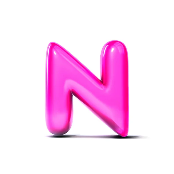 Glossy letter N Bubble lettertype geïsoleerd op witte achtergrond. 3D ren — Stockfoto