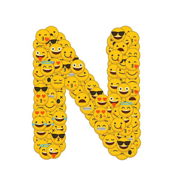 Emoji gülen karakterler büyük harf N — Stok fotoğraf