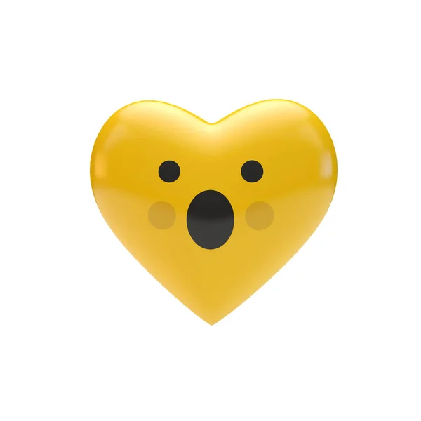 Emoji Emoticon Charakter Herzform. 3D-Darstellung — Stockfoto