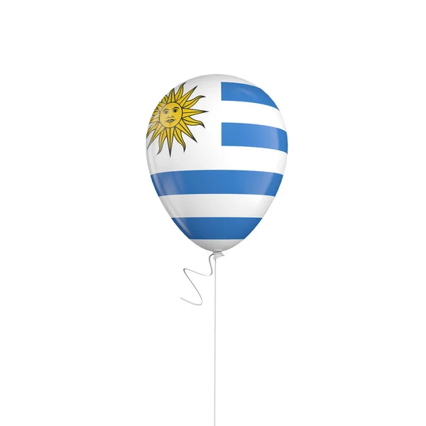 乌拉圭国旗气球在字符串上。3d 渲染 — 图库照片