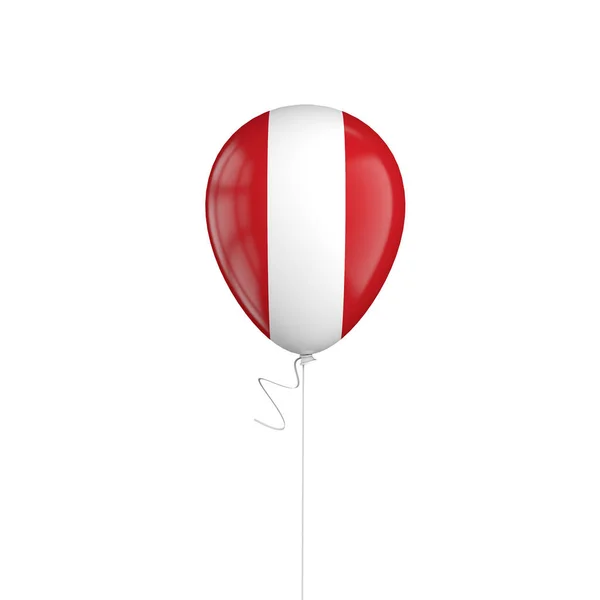 Peru flagga ballong på en sträng. 3D-rendering — Stockfoto