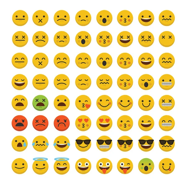 Conjunto de emoji emoticon personagens rostos . — Fotografia de Stock