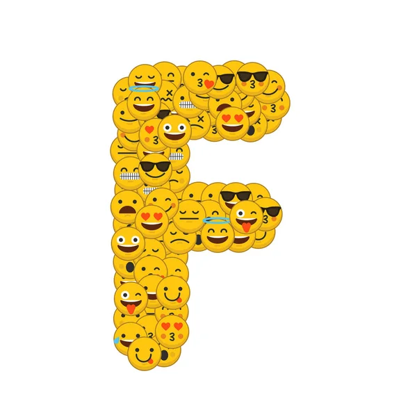 Emoji Smiley karakterleri büyük harf F — Stok fotoğraf