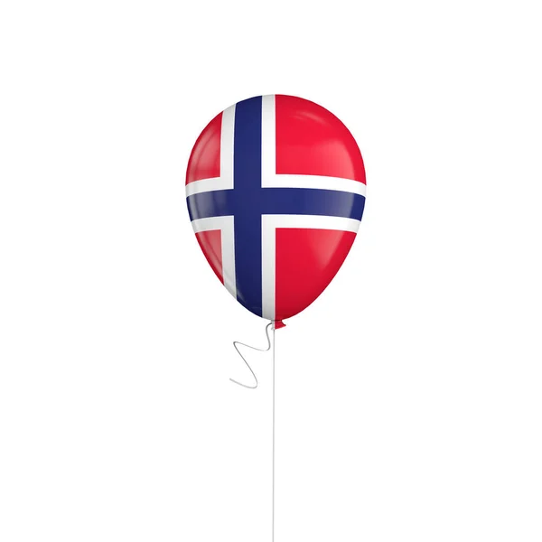 Norge flagga ballong på en sträng. 3D-rendering — Stockfoto