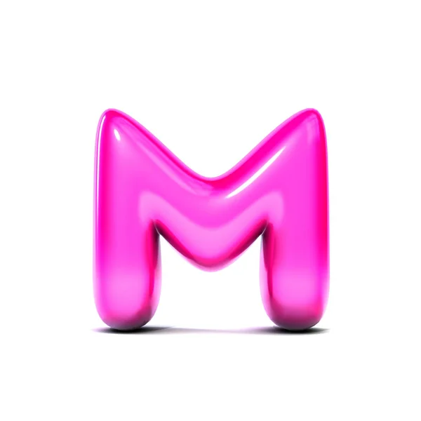 Glossy letter M bubble font isolated on white background. 3D Ren — Stock Photo, Image