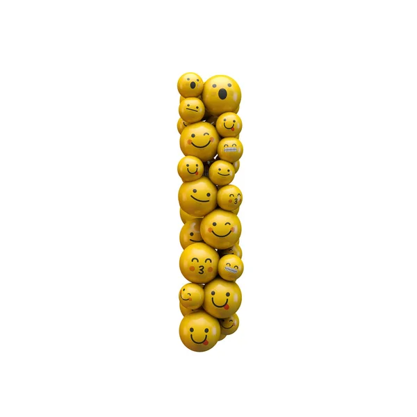 Letra I carácter emoji fuente. Renderizado 3D — Foto de Stock