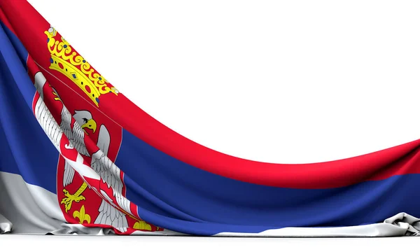 Сербія Національний прапор висить тканина банер. 3D-рендерінг — стокове фото