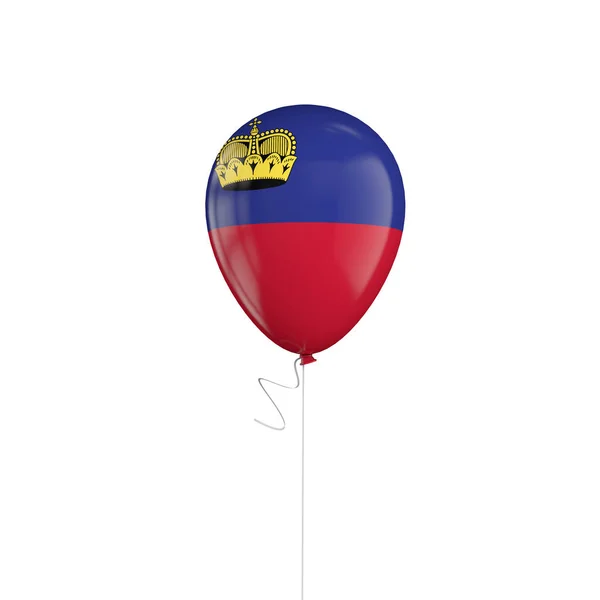 Lietchtenstein vlag ballon op een tekenreeks. 3D-rendering — Stockfoto