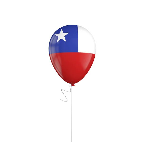 Globo bandera de Chile en una cuerda. Renderizado 3D —  Fotos de Stock