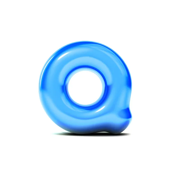 Glanzende letter Q Bubble lettertype geïsoleerd op witte achtergrond. 3D ren — Stockfoto