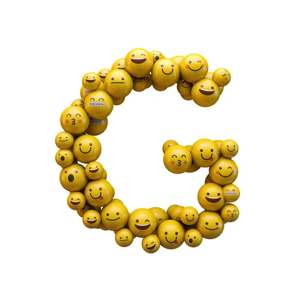 Letter G emoji character font. 3D Rendering — Stock Photo, Image