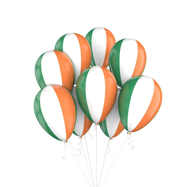 Irlanda bandiera mucchio di palloncini su spago. Rendering 3D — Foto Stock