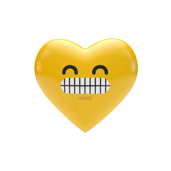 Emoji emoticon forma de coração personagem. Renderização 3D — Fotografia de Stock